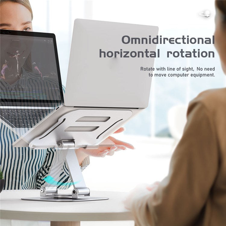 R-JUST BJ01-02 360 Degree Rotation Notebook Lifting Bracket Aluminum Alloy Laptop Riser Stand