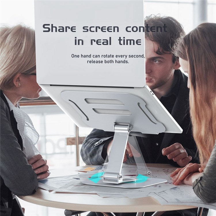 R-JUST BJ01-02 360 Degree Rotation Notebook Lifting Bracket Aluminum Alloy Laptop Riser Stand