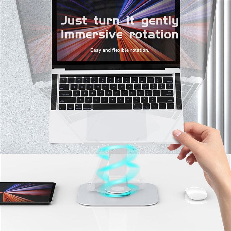 R-JUST BJ01-02 360 Degree Rotation Notebook Lifting Bracket Aluminum Alloy Laptop Riser Stand