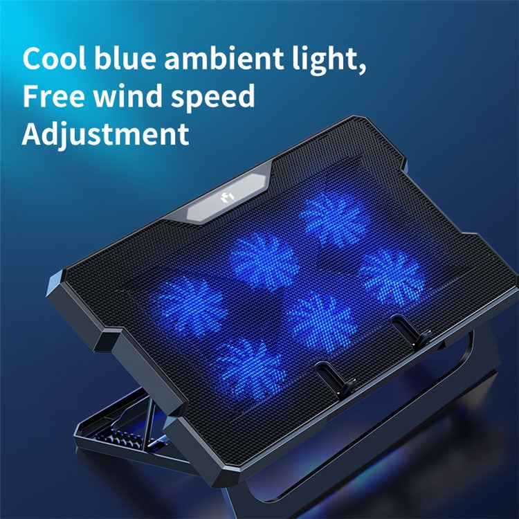 MCHOSE CR169 Laptop Cooler Cooling Pad Portable Height Adjustable Laptop Cooling Fan Stand Holder Riser Compatible with MacBook Air Pro Dell HP Laptop Notebook Under 18''