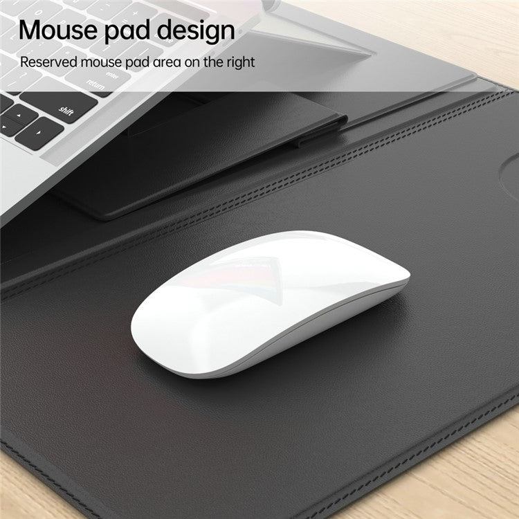 Multifunction Desk Mat PU Leather Laptop Riser Phone Book Holder Stand Waterproof Table Placemat Mouse Pad