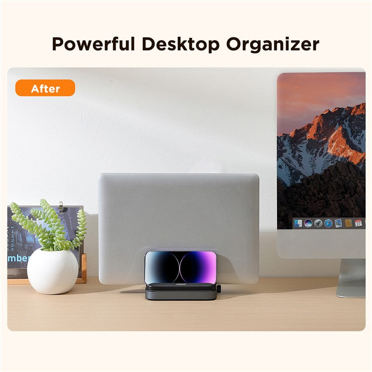 JOYROOM JR-ZS374 Vertical Laptop Stand Adjustable Laptop Holder PC Desk Supports for 10-18 inch Laptop - Black