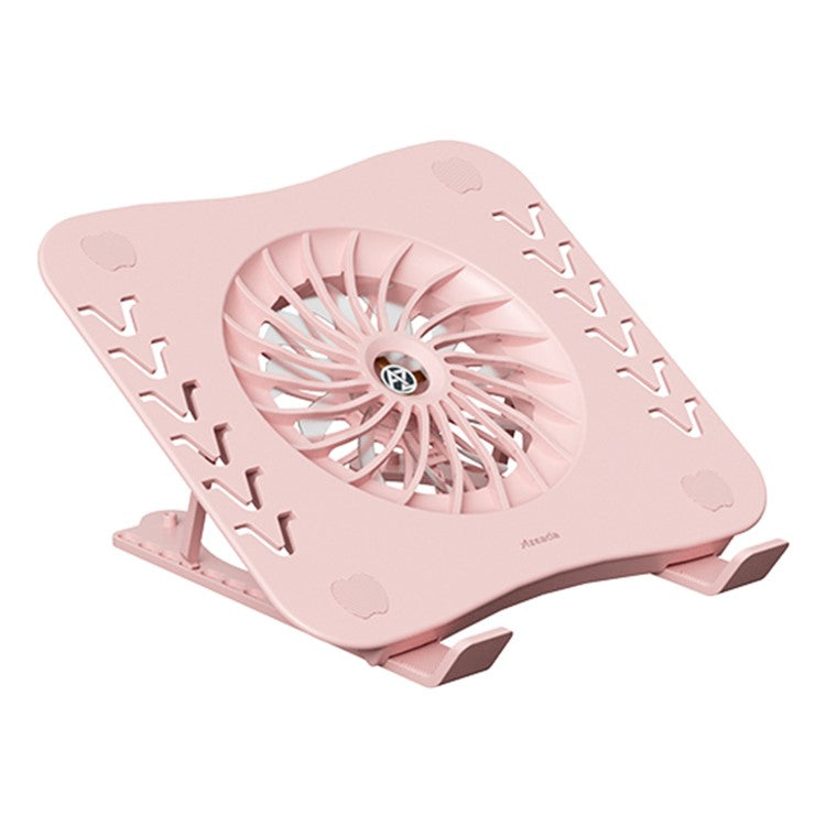 AZEADA AZ-X02 Folding Notebook Cooling Pad 7 Height Adjustable Laptop Tablets Stand with Cooling Fan - Pink