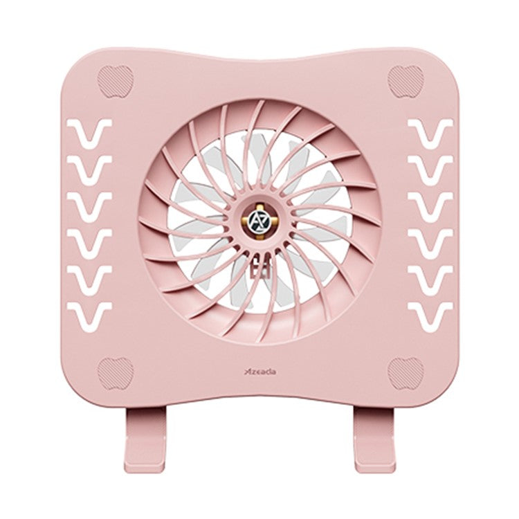 AZEADA AZ-X02 Folding Notebook Cooling Pad 7 Height Adjustable Laptop Tablets Stand with Cooling Fan - Pink