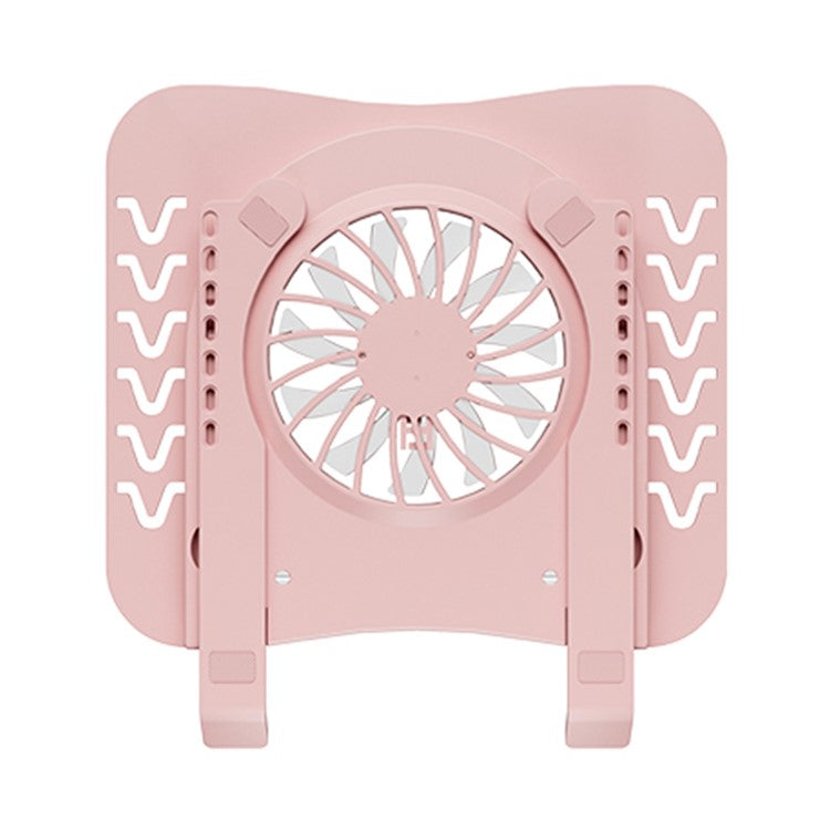 AZEADA AZ-X02 Folding Notebook Cooling Pad 7 Height Adjustable Laptop Tablets Stand with Cooling Fan - Pink