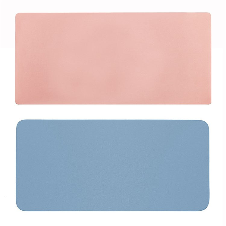 30x60cm Large Size PU Leather Double Sided Mouse Pad Waterproof Non-slip Mouse Mat Office Laptop Desk Mat - Pink/Blue