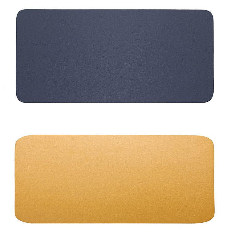 30x60cm Large Size PU Leather Double Sided Mouse Pad Waterproof Non-slip Mouse Mat Office Laptop Desk Mat - Blue/Yellow