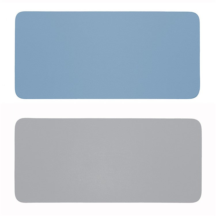 30x60cm Large Size PU Leather Double Sided Mouse Pad Waterproof Non-slip Mouse Mat Office Laptop Desk Mat - Blue/Grey