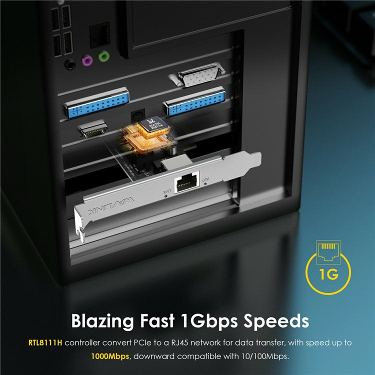 WAVLINK NWP001 1Gbps Pcie Network Card RTL8111H Chip Ethernet Adapter for Windows XP Vista