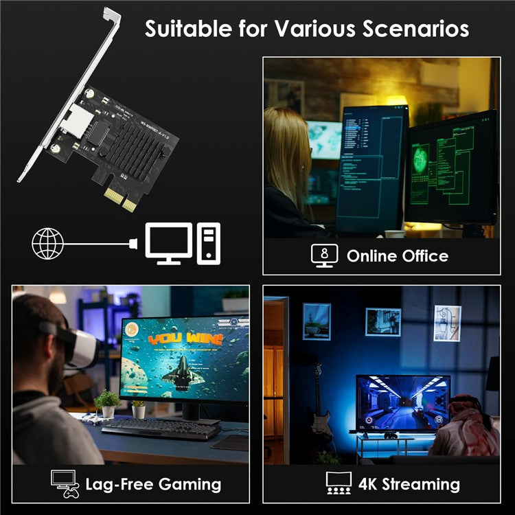 WAVLINK NWP001 1Gbps Pcie Network Card RTL8111H Chip Ethernet Adapter for Windows XP Vista