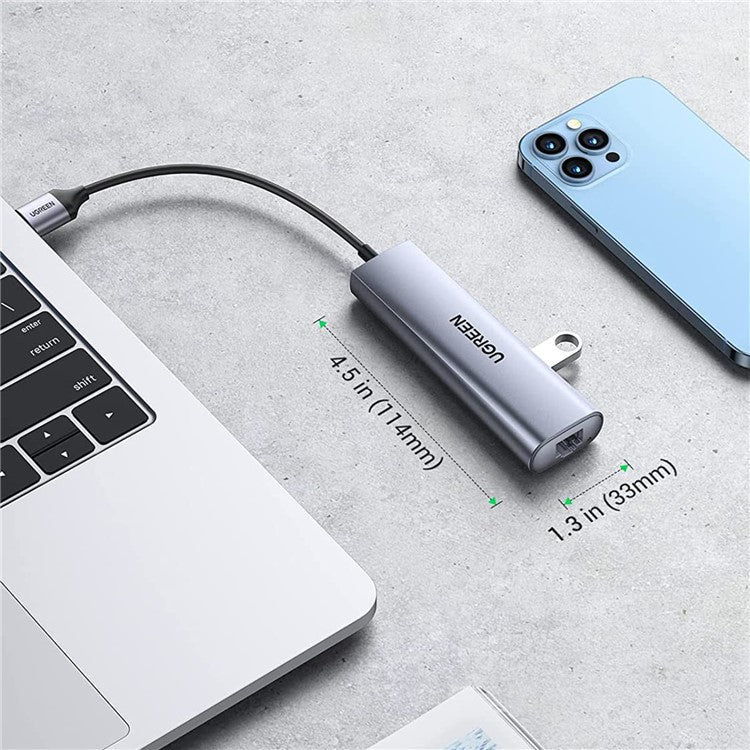 UGREEN 20915 USB Hub 3-Port USB 3.0 Hub 5V Power Port with RJ45 10/100/1000 Gigabit Ethernet Adapter Converter LAN Wired USB Network Adapter