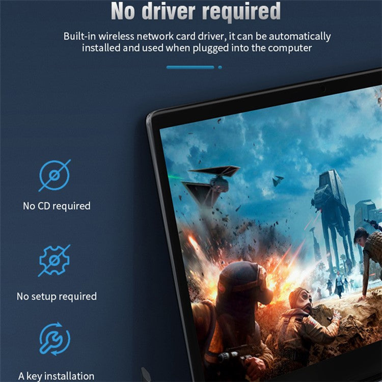 A07 Dual-Band 2.4G / 5G Driver-Free Wireless Network Adapter USB3.0 High-Speed Wireless Adapter 4-Antennas Computer Network Card