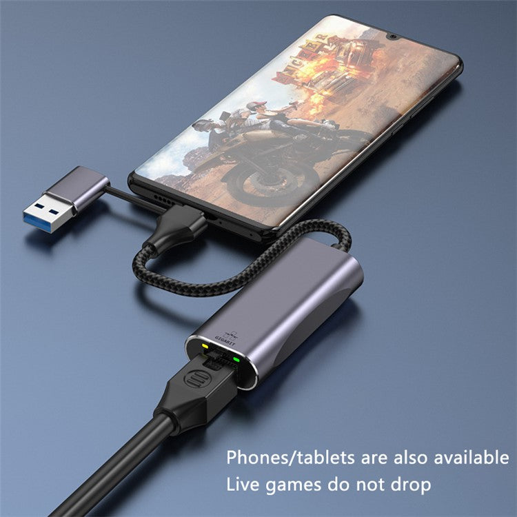 T30B Docking Station USB / Type-C to Gigabit Hub Adapter for Notebook, Tablet, Phones