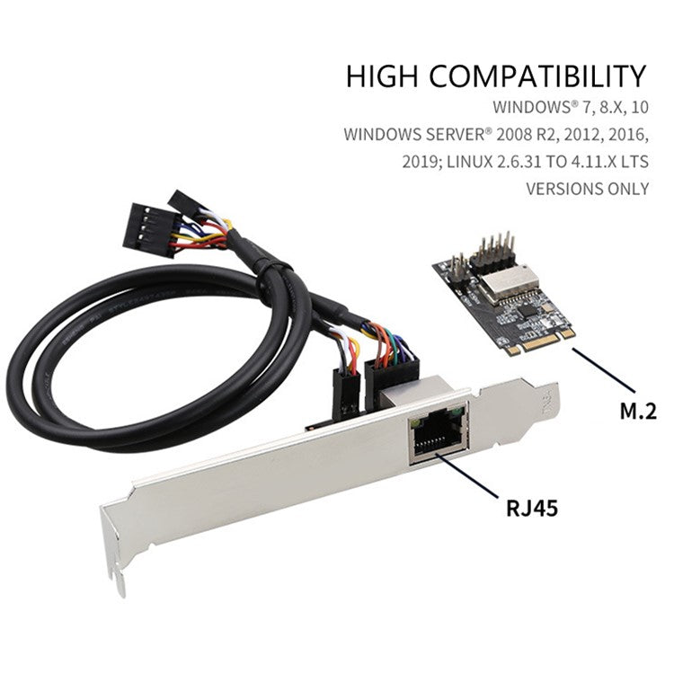 TXA082 RTL8111H 1000M M.2 (B-Key M-Key) to PCI-E Gigabit Network Card for Desktop PC