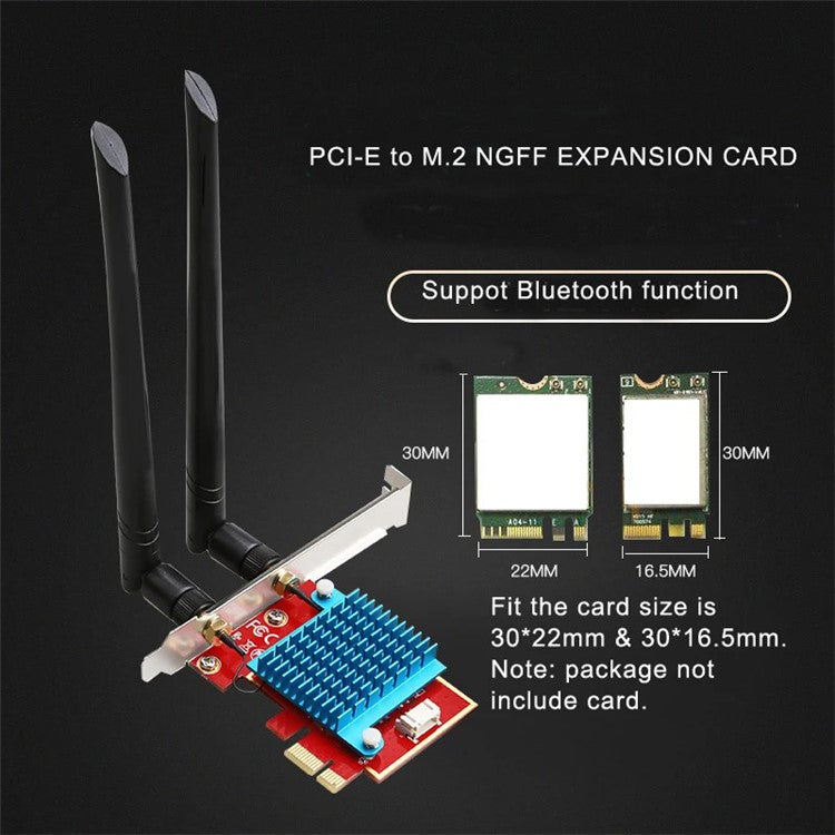 TXB111 PCIE-1X to M.2 NGFF-Ekey Adapter Card Support Bluetooth Expansion Card