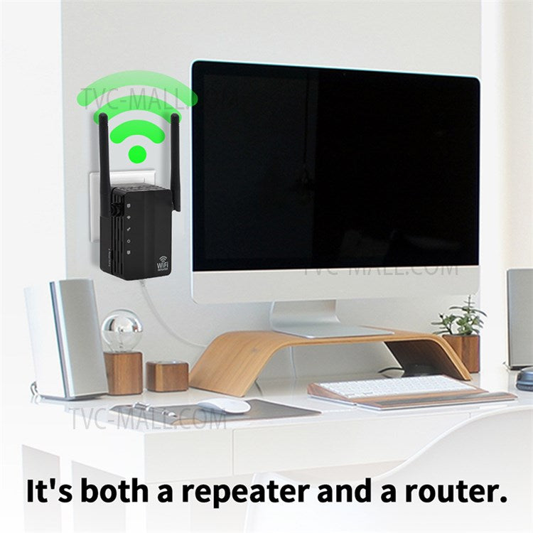 300Mbps Wireless N Range Extender 2 Port WiFi Repeater Router Signal Booster Extender Signal Amplifier for Home Travel - White/US Plug