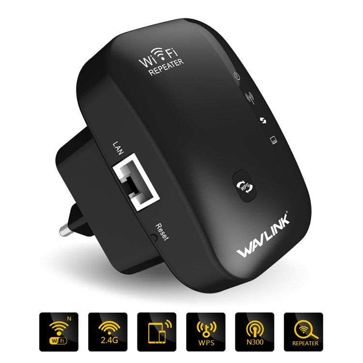 WAVLINK WN560N2 WPS Protection Amplifier WiFi Repeater 2.4G N300 WiFi Extension Repeater with 3dBi Internal Antenna - EU Plug
