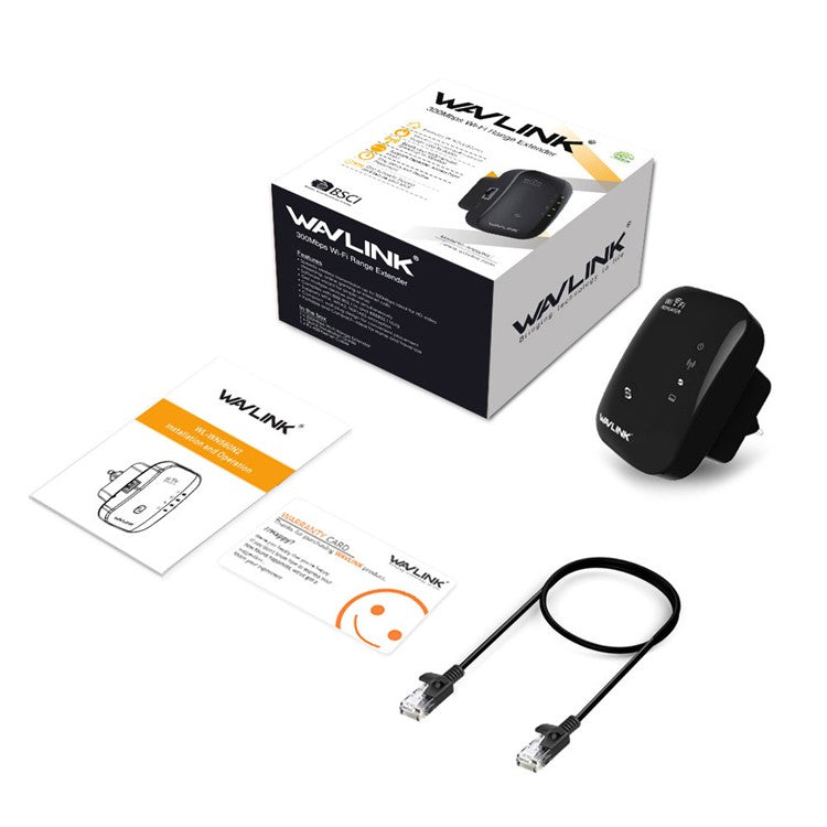 WAVLINK WN560N2 WPS Protection Amplifier WiFi Repeater 2.4G N300 WiFi Extension Repeater with 3dBi Internal Antenna - EU Plug