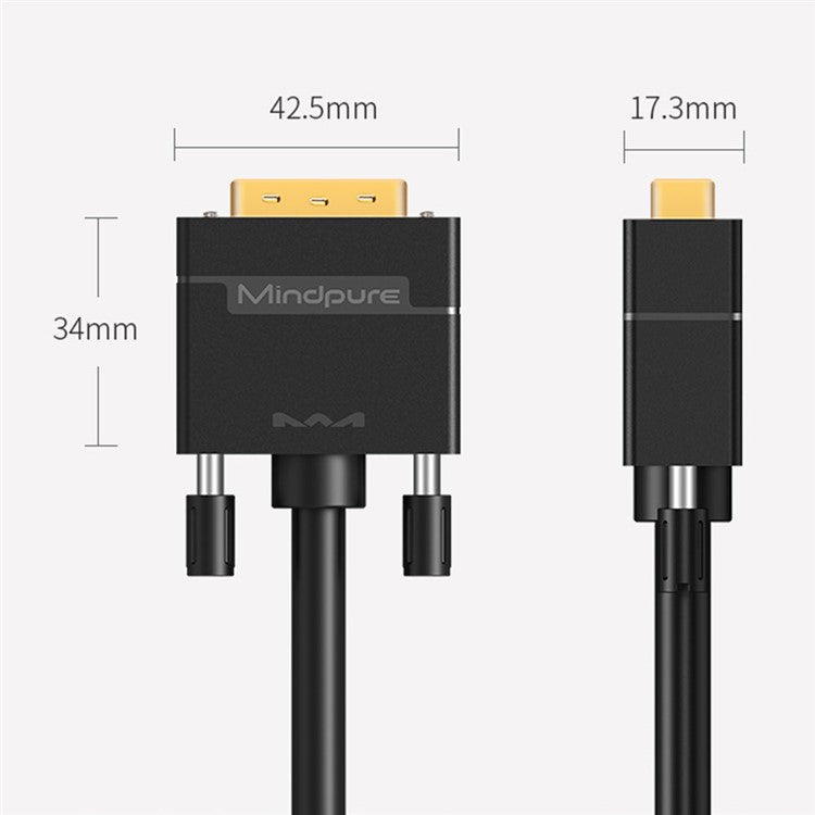 MINDPURE DV003 2m DVI Male to DVI Male Cable 24+1 DVI Digital 1080P HD Connection Cable