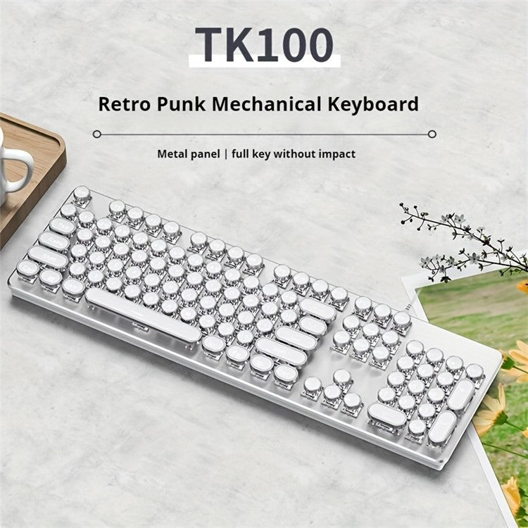 EWEADN TK100 Punk Wired Keyboard Computer Laptop Mechanical Keyboard - Blue Switch