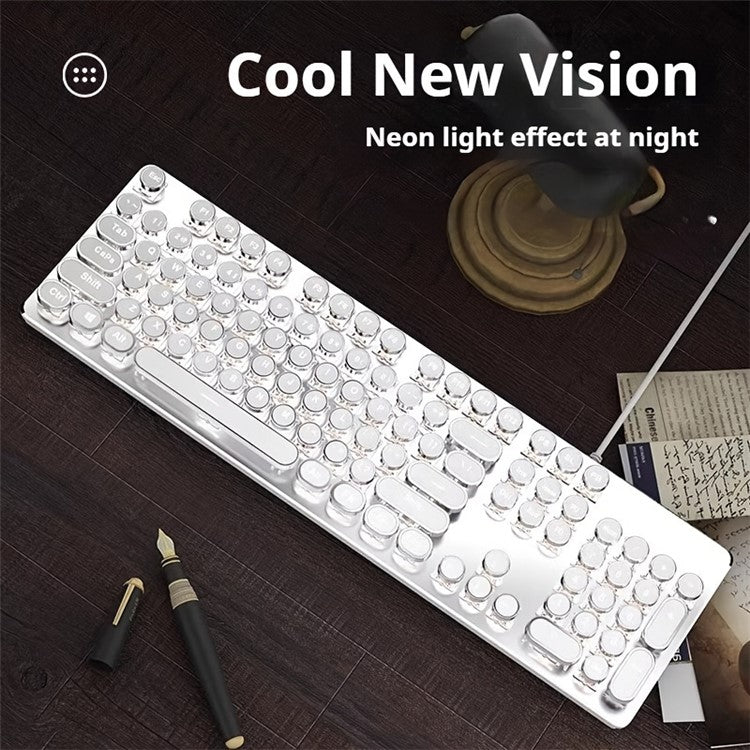 EWEADN TK100 Punk Wired Keyboard Computer Laptop Mechanical Keyboard - Blue Switch