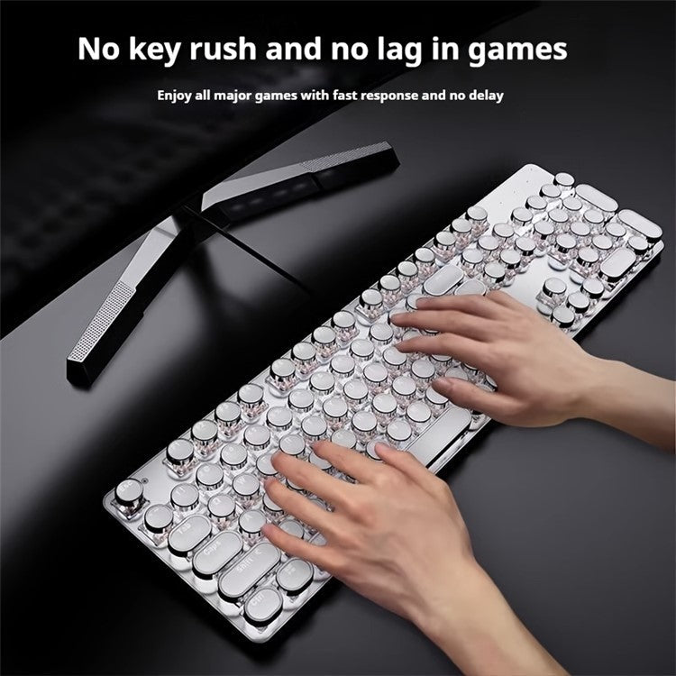 EWEADN TK100 Punk Wired Keyboard Computer Laptop Mechanical Keyboard - Red Switch