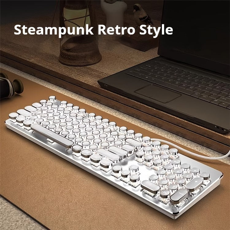 EWEADN TK100 Punk Wired Keyboard Computer Laptop Mechanical Keyboard - Red Switch