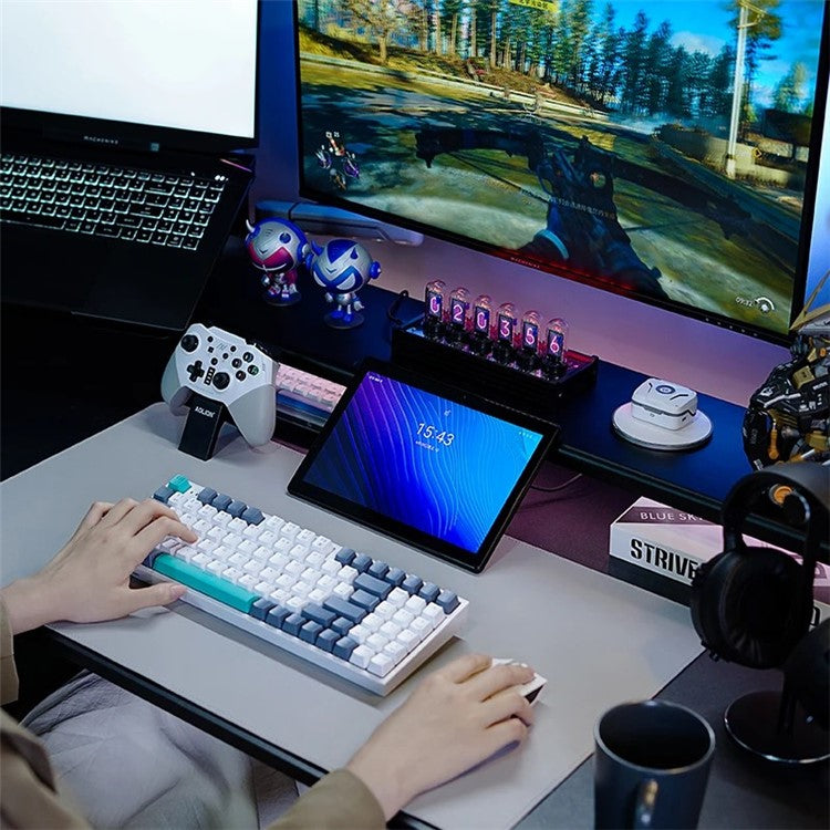 MACHENIKE K500-94 Wired Gaming Keyboard RGB Backlight Mechanical Feel Ergonomic Keyboard - Brown Switch / White
