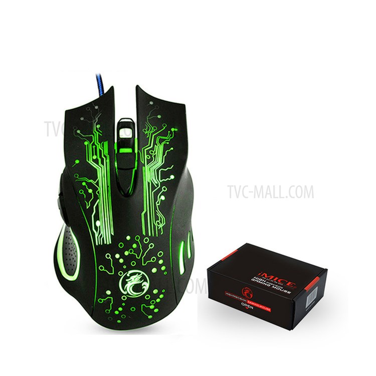 IMICE X9 Wired Optical Gaming Mouse 4 Adjustable DPI Mice 6 Programmable Buttons Gaming Mice