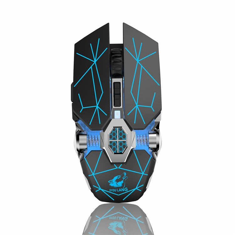 FREE WOLF X13 Wireless Charging Game Mouse Mute Water Cooling Luminous Mechanical Mouse - Star Black