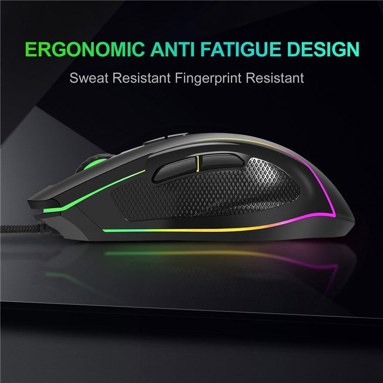 GOTBAT M30 Wired Mouse Computer Gaming Mouse Gamer Ergonomic Silent Mouse with RGB Light for PC Laptops