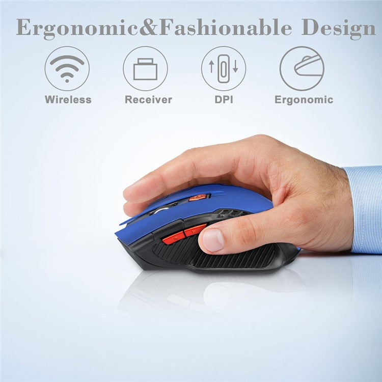 11 RGB Mouse 2.4G Wireless Connection 800 / 1200 / 1600DPI Laptop Computer Mouse for MacOS and Windows - Gold