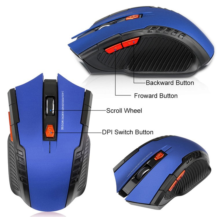 11 RGB Mouse 2.4G Wireless Connection 800 / 1200 / 1600DPI Laptop Computer Mouse for MacOS and Windows - Gold