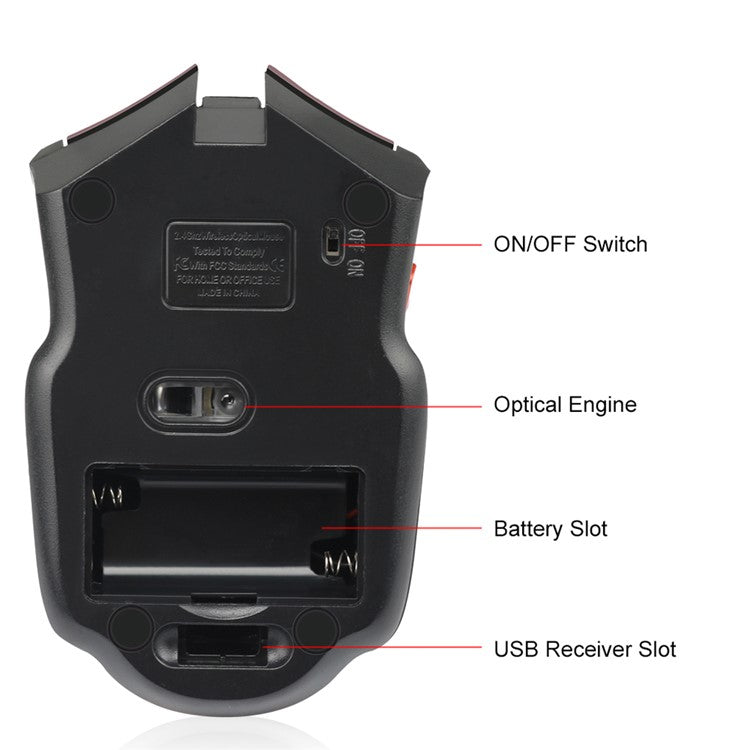 11 RGB Mouse 2.4G Wireless Connection 800 / 1200 / 1600DPI Laptop Computer Mouse for MacOS and Windows - Gold