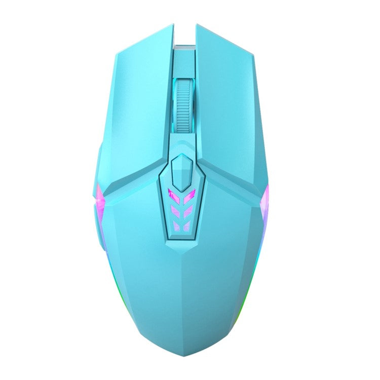MORZZOR S700 Mute 1600 DPI Optical Mouse USB Wired Computer Laptop Gaming Mice with Colorful Breathing Light - Blue