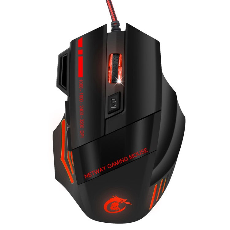 HXSJ A907 5500 DPI Adjustable 7 Buttons USB Wired Gaming Mouse Colorful Light Computer Mice