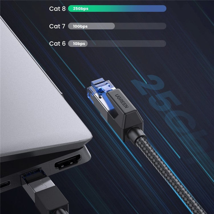 UGREEN 80429 Cat8 RJ45 Ethernet Cable 2000MHz Bandwidth 25Gbps High Speed Network Cable - 1m