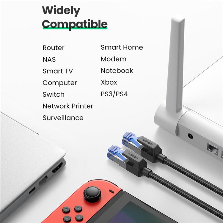 UGREEN 80429 Cat8 RJ45 Ethernet Cable 2000MHz Bandwidth 25Gbps High Speed Network Cable - 1m