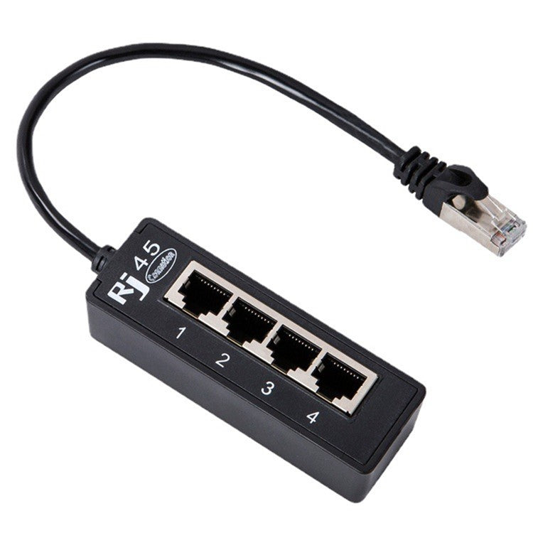 1 to 4 RJ45 Network Adapter LAN Ethernet Male to Female Networking Splitter Extension Converter