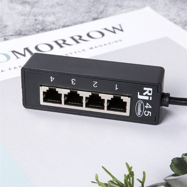 1 to 4 RJ45 Network Adapter LAN Ethernet Male to Female Networking Splitter Extension Converter