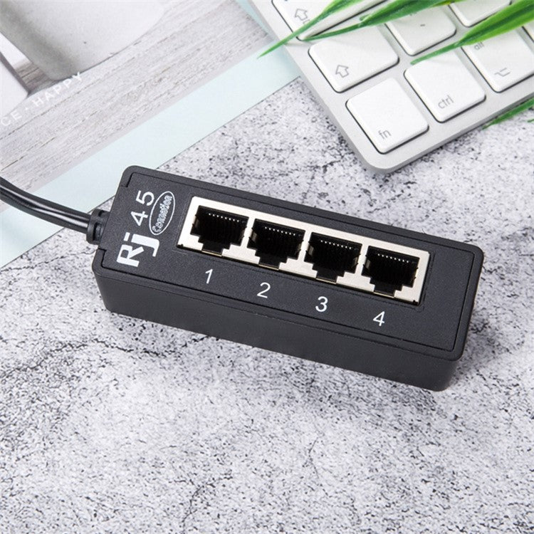 1 to 4 RJ45 Network Adapter LAN Ethernet Male to Female Networking Splitter Extension Converter