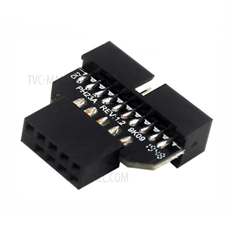 PH23A USB2.0 9Pin Female to USB3.0 19Pin Male Adapter Front Panel Plug-in Connector Converter for Computer Motherboard