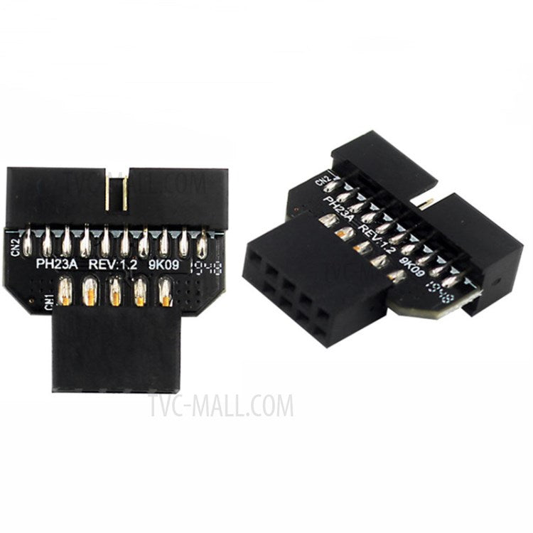 PH23A USB2.0 9Pin Female to USB3.0 19Pin Male Adapter Front Panel Plug-in Connector Converter for Computer Motherboard