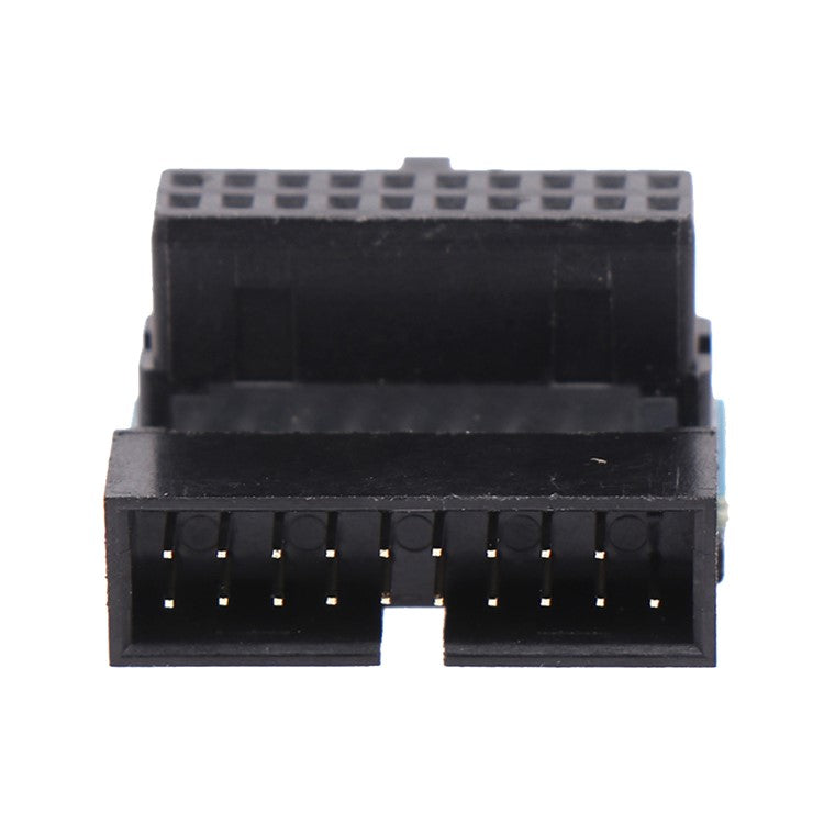 PH19A Desktop Computer Motherboard USB3.0 19Pin/20Pin Vertical Pin Socket Adapter Down Angled 90 Degree - Black