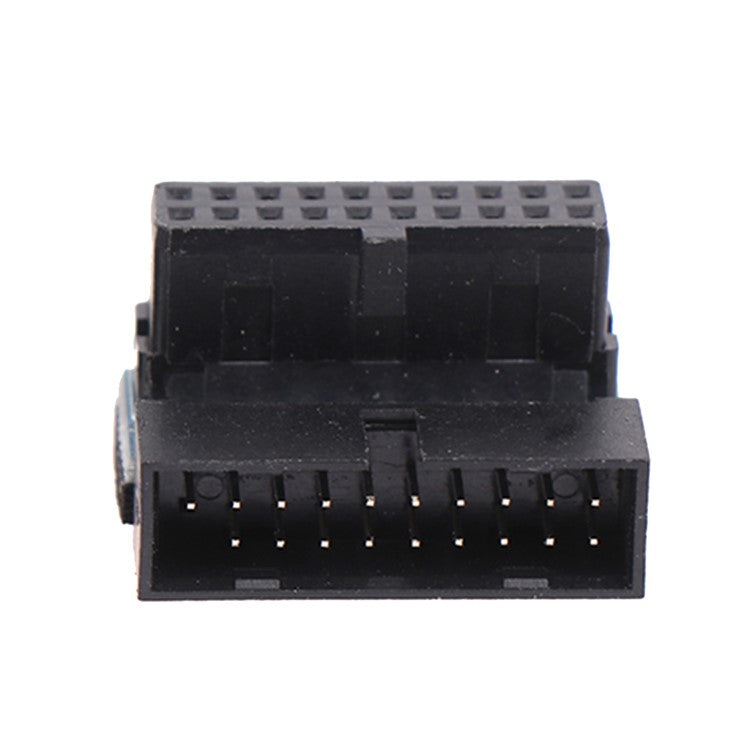 PH19B Desktop Computer Motherboard USB3.0 19Pin/20Pin Vertical Pin Socket Adapter Up Angled 90 Degree - Black