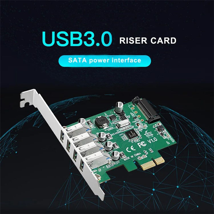 TXB003 4 USB3.0 Ports PCI-E Expansion Card NEC Chip Desktop Computer Adapter Card