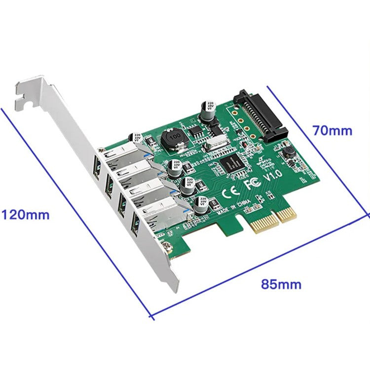 TXB003 4 USB3.0 Ports PCI-E Expansion Card NEC Chip Desktop Computer Adapter Card