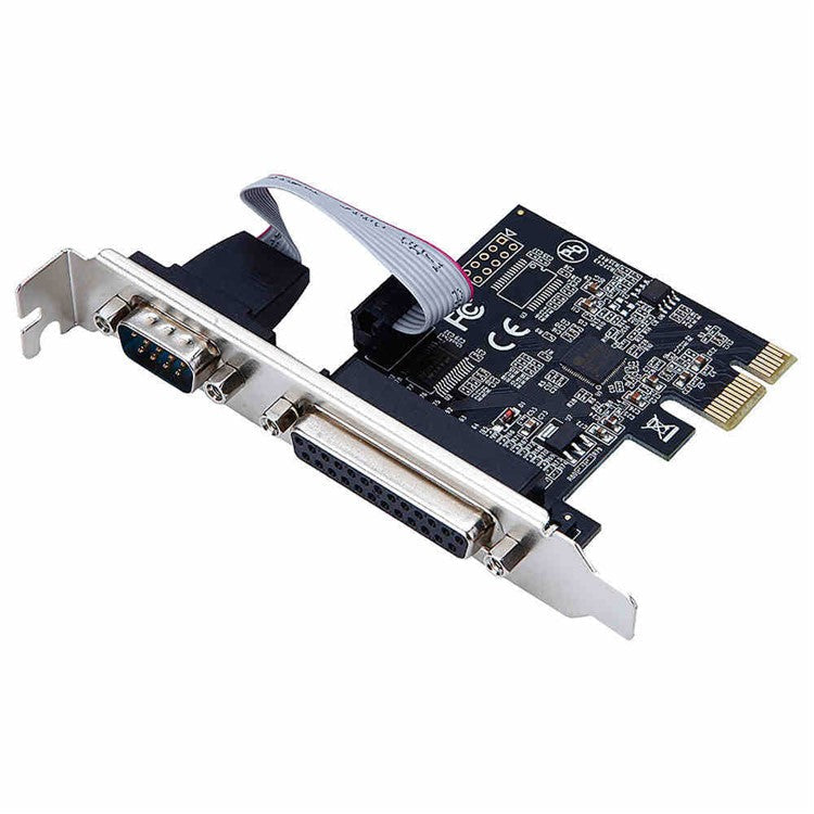 TXB075 PCI-E 1X Parallel + 1 Serial COM Port RS232 Adapter to 9-Pin Expansion Xard AX99100-PCIe