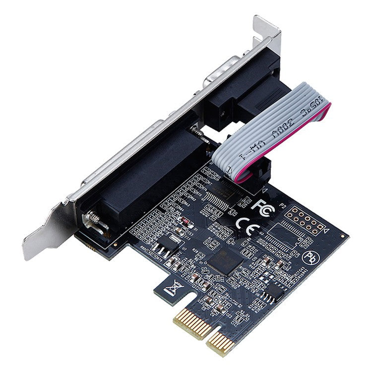 TXB075 PCI-E 1X Parallel + 1 Serial COM Port RS232 Adapter to 9-Pin Expansion Xard AX99100-PCIe