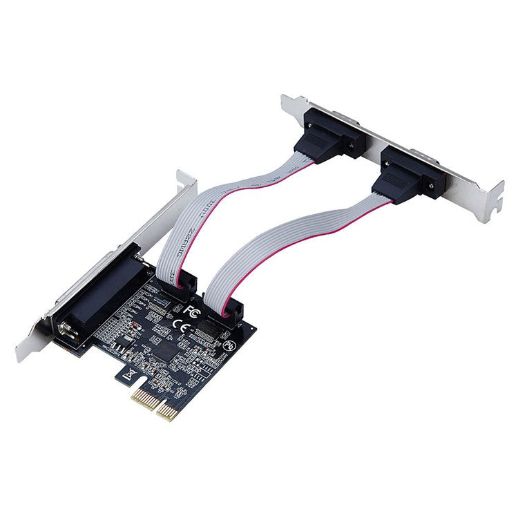 TXB076 ASIX / AX99100 Chip Pcie 1 Parallel to 2 Serial COM Port RS232 to 9-pin Expansion Card
